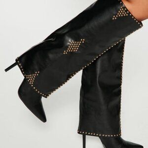 ALL STUDDED UP  Black  Knee High Boots ( BRAND NEW !!!! )
